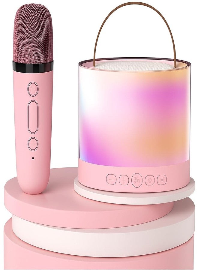 QLECT Portable Karaoke Bluetooth Speaker with Wireless Mic, 5W HiFi Sound, RGB LED Lights, Voice Change Effects, Rechargeable, for Kids & Adults, Home & Outdoor Party(Pink) - Image 1